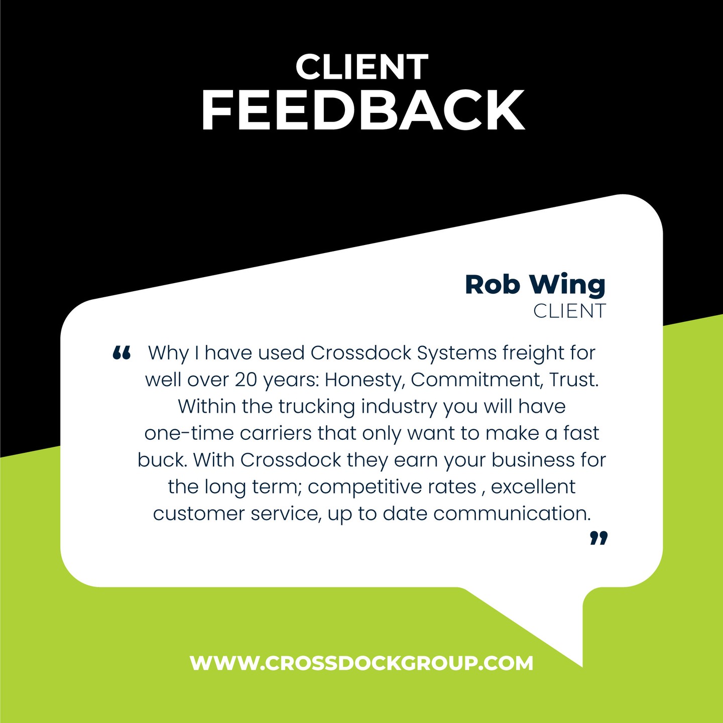 After being in business for more than 20 years, you could say we're in it for the long haul. Thanks for the positive feedback Rob! We look forward to working with you to Get It. Delivered. 

#HappyCustomer
#CustomerTestimonial
#LoveOurCustomers
#FeedbackFriday
#ClientLove
#TestimonialTuesday
#CustomerExperience
#SatisfiedCustomer
#FiveStarReview
#CustomerAppreciation